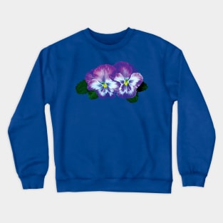 Purple Pansy Duo Crewneck Sweatshirt